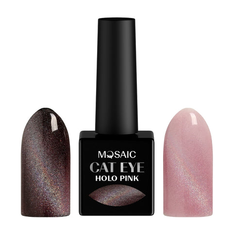 Holo pink Cat eye gel polish