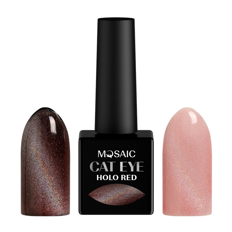 Holo red Cat eye gel polish