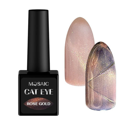 Rose gold cat eye gel polish