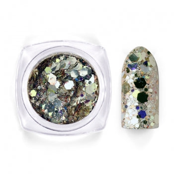 White-gold mix glitter