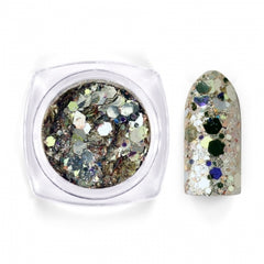 White-gold mix glitter